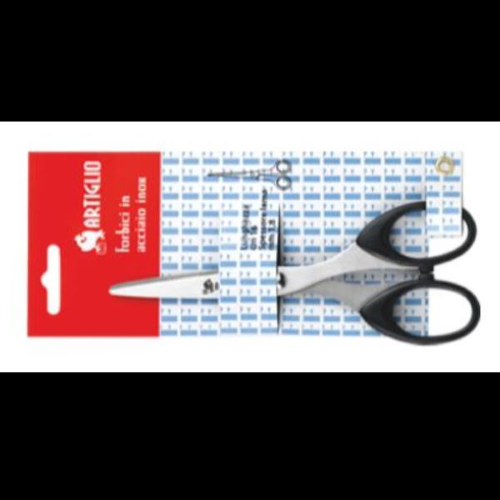 ARTILIO FORBICE PROFESSIONALE A PUNTA MANICO ABS 16 CM COLORE NERO